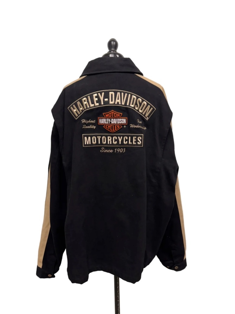 Harley-Davidson Black Button Up Shirt Jacket Eagle Graphic 2XL